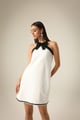 Ivory Black Bow Dress Ivory color