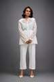 Semi-Sheer Geometric Cutout Jacket White color