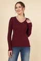 Bordo Embellished Crewneck Sweater Bordo color