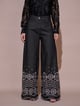 Martha Embroidered Trousers Black color