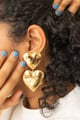 Pearls in Hearts Earrings Gold color