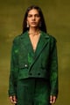 Emerald Muse Cropped Jacket Green color