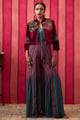 Qala Embroidered Jumpsuit with Jacket Maroon color