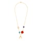 Color-Pop Charm Neck Chain Gold color