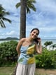 Aria Top in Limoncello Print Blue color