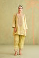 Brocade Embroidered Suit Set Green color
