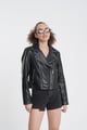 Astrid - Biker Leather Studded Jacket Black color