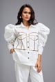 Puff-Sleeve Corset Shirt White color