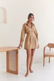 Poplin Chic Mini Dress Beige color