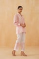 Lily Linen Crepe Matching Set Peach color