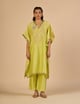 Chanderi Kaftan Lime Green color