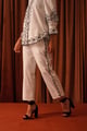 Daphne Embroidered Pant White color
