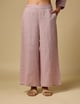 Pure Linen Pink Pants Pink color