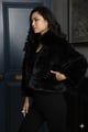 Onyx Fur Jacket Black color