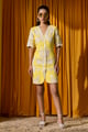 Butter Yellow Waistcoat Dress Yellow color
