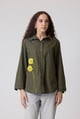 Sven Applique Shirt Military Green color