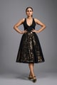 Metallic Cutwork Skirt Black color