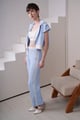 Mist Detail Pants Sky Blue color