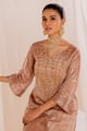 Firduas Striped Kurta Beige color