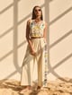 Maya Embroidered Pants Orange color