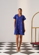 Lovelace Mini Dress Blue color