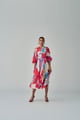 Ikat Print Sonam Dress Pink/Red color