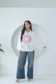 White Printed Cape-Overlay Shirt - RUCHIKA MALLIKA LABEL - Image 1