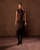 Black Draped Midi Dress Black color