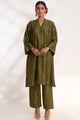 Ojal Pink Kurta Set Henna Green color