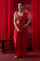 Reeva Saree Set Cherry Red color