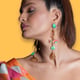 Bird and the Fish Earrings Green/Pink color
