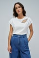 T-Shirt with Chest Cutout White color