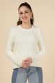All Over Pearl Embellished Sweater White color