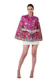 Taroob Fusion Floral Kalamkari Pink Cape Pink color