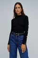 Turtleneck Sweater with Buttons Black color