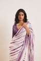Surmai Bandhni Saree Purple  color