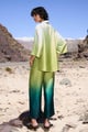 Ombre Satin Pant Green Multi color