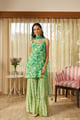 Lime Blossom Birdsong Sharara Set Green color