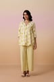 Ivory Cotton Hand Block Floral Print Coord Set Ivory color
