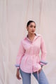 Pink Poplin Shirt with Belt Pink color