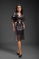 Black Sheer Top with Gunmetal Skirt Black color