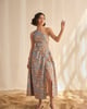 Kiara Printed Dress Blue color