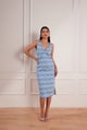 Denim Abstract Print Midi Multicolor color