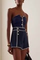 Retro Swimsuit & Shorts Navy color