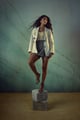 Beige Multi Color Emb Blazer Beige color