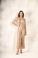 Torqadorn Cream Sequins Crop Blazer Cream color