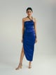 The Midnight Draped Midi Dress Blue color