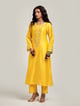 Embroidered Kurta with Placket Yellow color