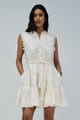 Shirt Dress with Flower White color