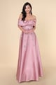Off-Shoulder Embellished Evening Gown Pink color